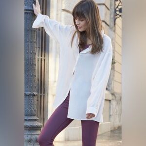 Lune Active 💯 Tencel Chloe Blouse oversized yoga sporty street flowy ecru XL